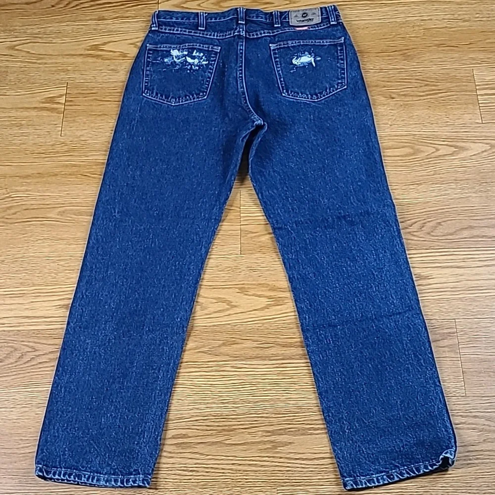 WRANGLER VINTAGE PREMIUM MENS STRAIGHT DISTRESSED LIKE NEW DENIM JEANS 36x31